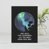 Invitation Howling Wolf Moonlight – Mystical Forest Night Wat (Debout devant)
