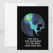 Invitation Howling Wolf Moonlight – Mystical Forest Night Wat (Devant / Derrière)