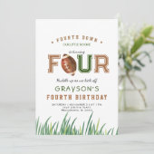 Invitation Huddle Up Football 4e fête d'anniversaire (Debout devant)