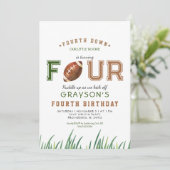 Invitation Huddle Up Football 4e fête d'anniversaire (Debout devant)