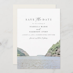 Invitation HUDSON RIVER New York Aquarelle Enregistrer la dat
