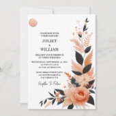 Invitation Hué Orange les années 70 80s 90s Rose Peach Mariag (Devant)