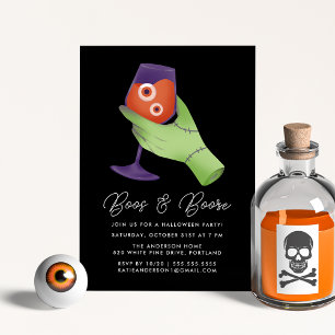 Invitation Huées et Zombie Halloween Cocktail Party à la gnôl