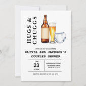 Invitation Hugs & Chuggs Bières Diapers Couples Baby shower (Devant)
