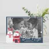 Invitation Hugs d'ours polaire Modèle photo V2 ID851 (Debout devant)
