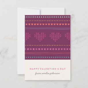 Invitation Hugues & Baisers Classroom Valentine - Plum