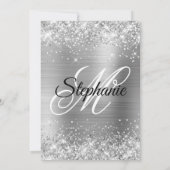 Invitation Huile d'Argent Glitter Fancy Monogram Quinceañera (Dos)