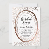 Invitation Huile d'automne en bois rustique en tranches de cu (Devant)