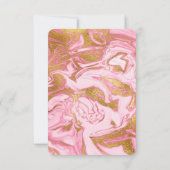 Invitation Huile d'or et marbre rose chaud doux 16 Anniversai (Dos)