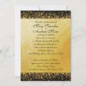 Invitation Huile d'or moderne en noir (Dos)