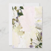 Invitation Huile Florale violette verte sur toile Mariage Inv (Dos)