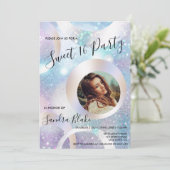 Invitation Huile Holographique Moderne Ajouter Votre Holograp (Debout devant)