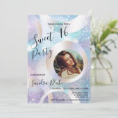 Invitation Huile Holographique Moderne Ajouter Votre Holograp (Debout devant)