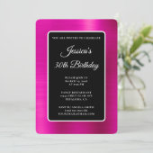 Invitation Huile rose chaude noir et blanc 30e anniversaire (Debout devant)