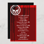 Invitation Huile Slick Crâne Rockabilly Goth Mariage (Devant / Derrière)