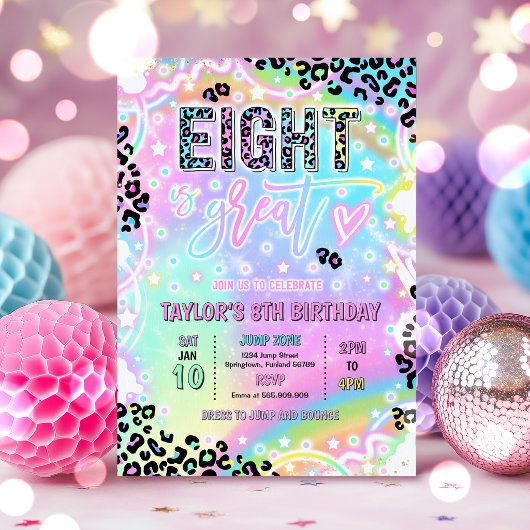 Invitation Huit ans c'est génial Anniversaire 8 ans Imprimé L
