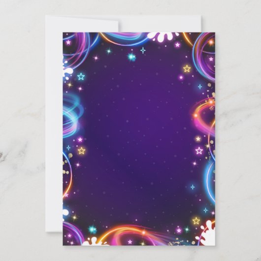 Invitation Huit est grand 8ème Retro Neon Fille Lumineuse Ann (Dos)