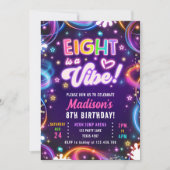 Invitation Huit est une Vibe 8ème Retro Neon Fille Lumineuse  (Devant)