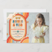 Invitation Huit est une Vibe Groovy Retro Arc-en-ciel 8e anni (Devant)