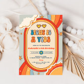 Invitation Huit est une Vibe Groovy Retro Arc-en-ciel 8e anni
