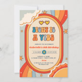 Invitation Huit est une Vibe Groovy Retro Arc-en-ciel 8e anni (Devant)