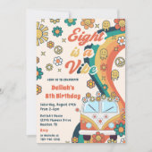 Invitation Huit est une Vibe Retro Floral 8e fête d'anniversa (Devant)