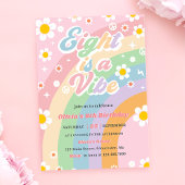Invitation Huit est une Vibe Super Daisy Rainbow 8e anniversa