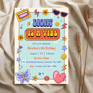 Invitation Huit est une Vibe Super Hippie 8e fête d'anniversa
