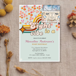 Invitation Huit est Vibe Daisy Van Floral 8e anniversaire