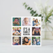 Invitation Huit Famille Reunion Photo Collage Blanc (Debout devant)