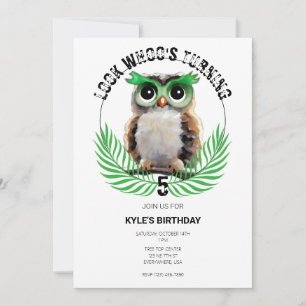 Invitation Huit Hibou Nuit longue fête d'anniversaire
