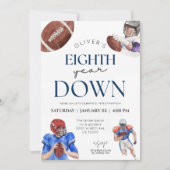 Invitation Huitième année en bas football thème garçon 8e ann (Devant)