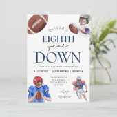 Invitation Huitième année en bas football thème garçon 8e ann (Debout devant)