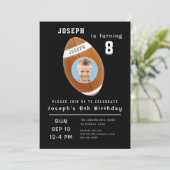 Invitation Huitième anniversaire Black Custom Photo Age Footb (Debout devant)