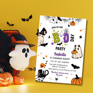 Invitation Huitième anniversaire d'Halloween fantôme fantaisi
