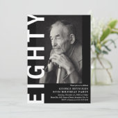 Invitation HUITIÈME Photo moderne Fête d'anniversaire 80e (Debout devant)