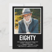 Invitation HUITIÈME Photo moderne Fête d'anniversaire 80e (Devant)