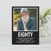 Invitation HUITIÈME Photo moderne Fête d'anniversaire 80e (Debout devant)