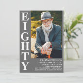 Invitation HUITIÈME Photo moderne Fête d'anniversaire 80e (Debout devant)