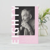 Invitation HUITIÈME Photo moderne Fête d'anniversaire 80e (Debout devant)