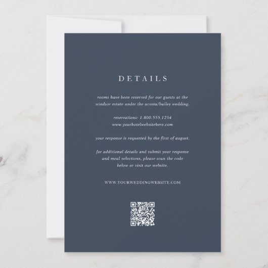 Invitation Huître côtière tout en un Mariage de code QR (Dos)