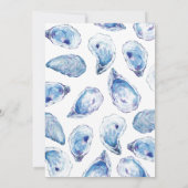 Invitation Huître Fête de bienvenue Bleu Aquarelle (Dos)