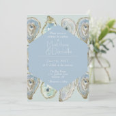 Invitation Huîtres d'aquarelle Mariage - Bleu clair (Debout devant)