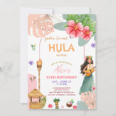 Invitation Hula hawaïenne d'été tropicale sur Anniversaire (Devant)