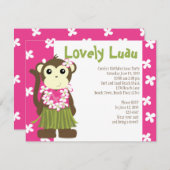 Invitation Hula Monkey (Devant / Derrière)