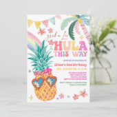 Invitation Hula This Way Luau Aloha Tropical Summer Birthday (Debout devant)
