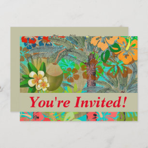 Invitation Hula Vintage Floral Graphisme Floral Hawaii