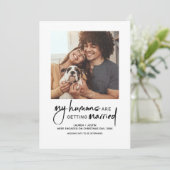 Invitation Humains modernes se marier 3 Fiançailles photo (Debout devant)