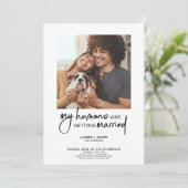 Invitation Humains modernes se marier 4 Fiançailles photo (Debout devant)