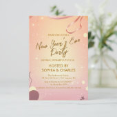 Invitation Humeur chaude et fête de la Réveillon Rose (Debout devant)